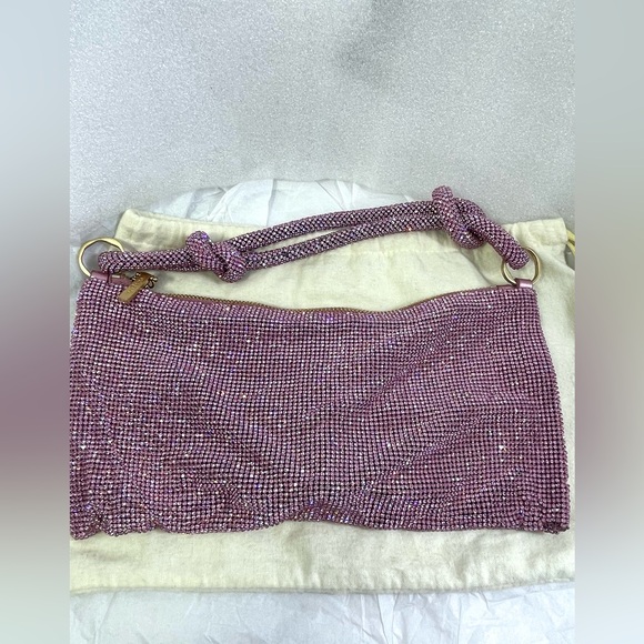 Cult Gaia Nano Hera Rhinestone Mesh SHLDR Bag. Shell Pink. - Picture 4 of 16